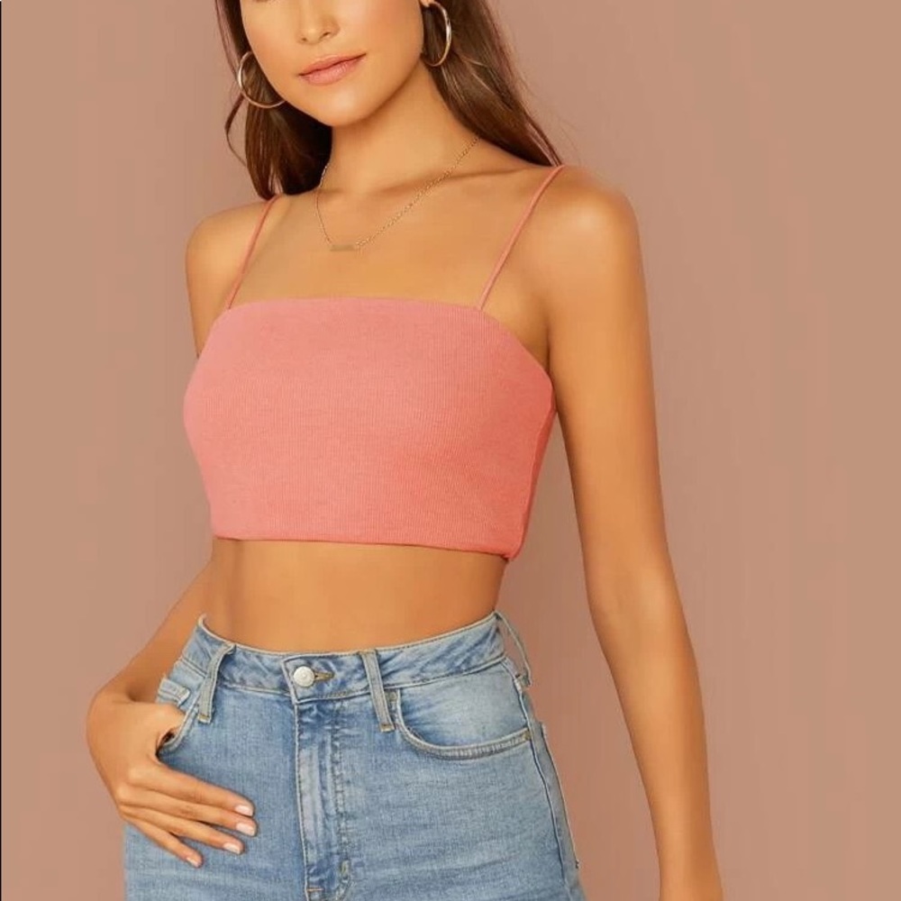 Shein Ribbed Tank in Light Pink - Size Small